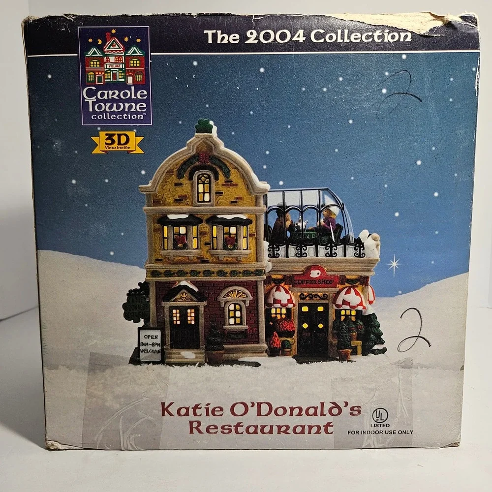 Carole Towne 2004 Katie O'Donald's Restaurant Lighted Christmas Village House